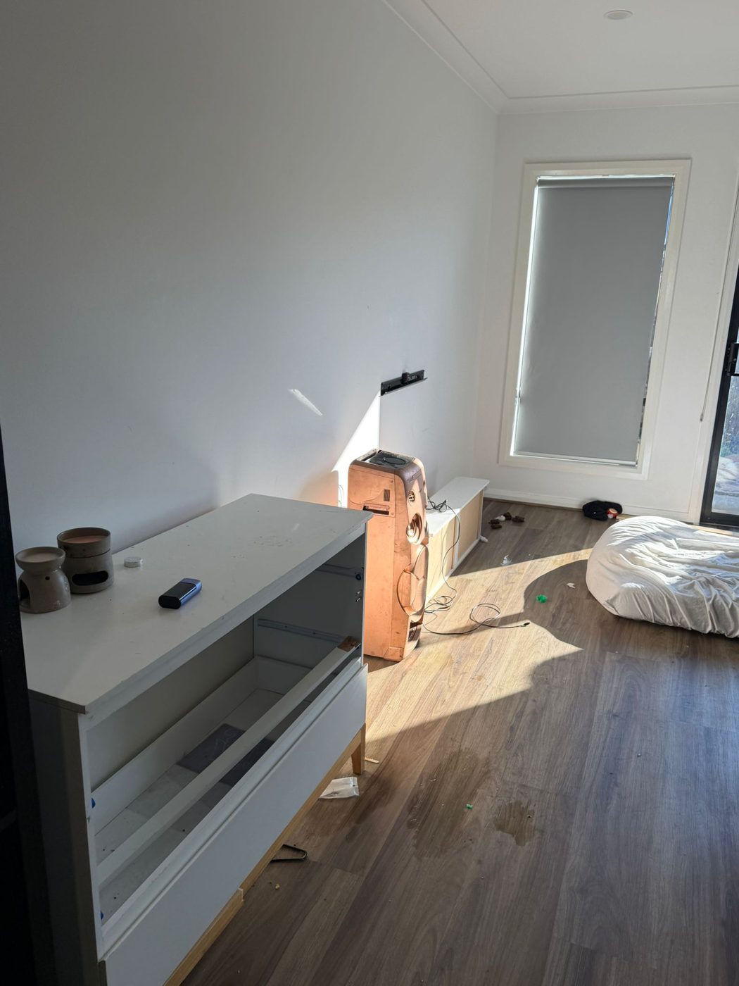 Bedroom left messy after a tenant moved out